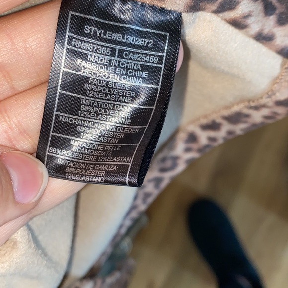 NWT BB DAKOTA Drape Front Faux Suede Jacket In Brown Leopard - Picture 8 of 8